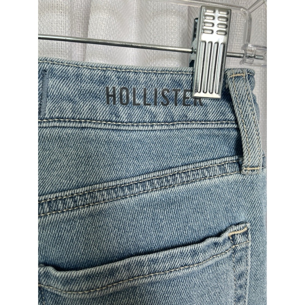Hollister Ultra High-Rise Mom Jean Womens Sz 1S Short Light Wash Denim Doodle - Picture 7 of 8